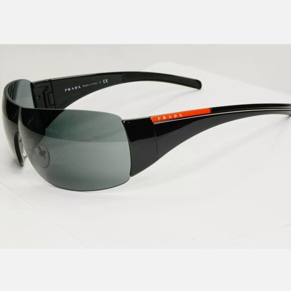 Prada Black Sunglasses Shield Men's Sport Design - Picture 4 of 6
